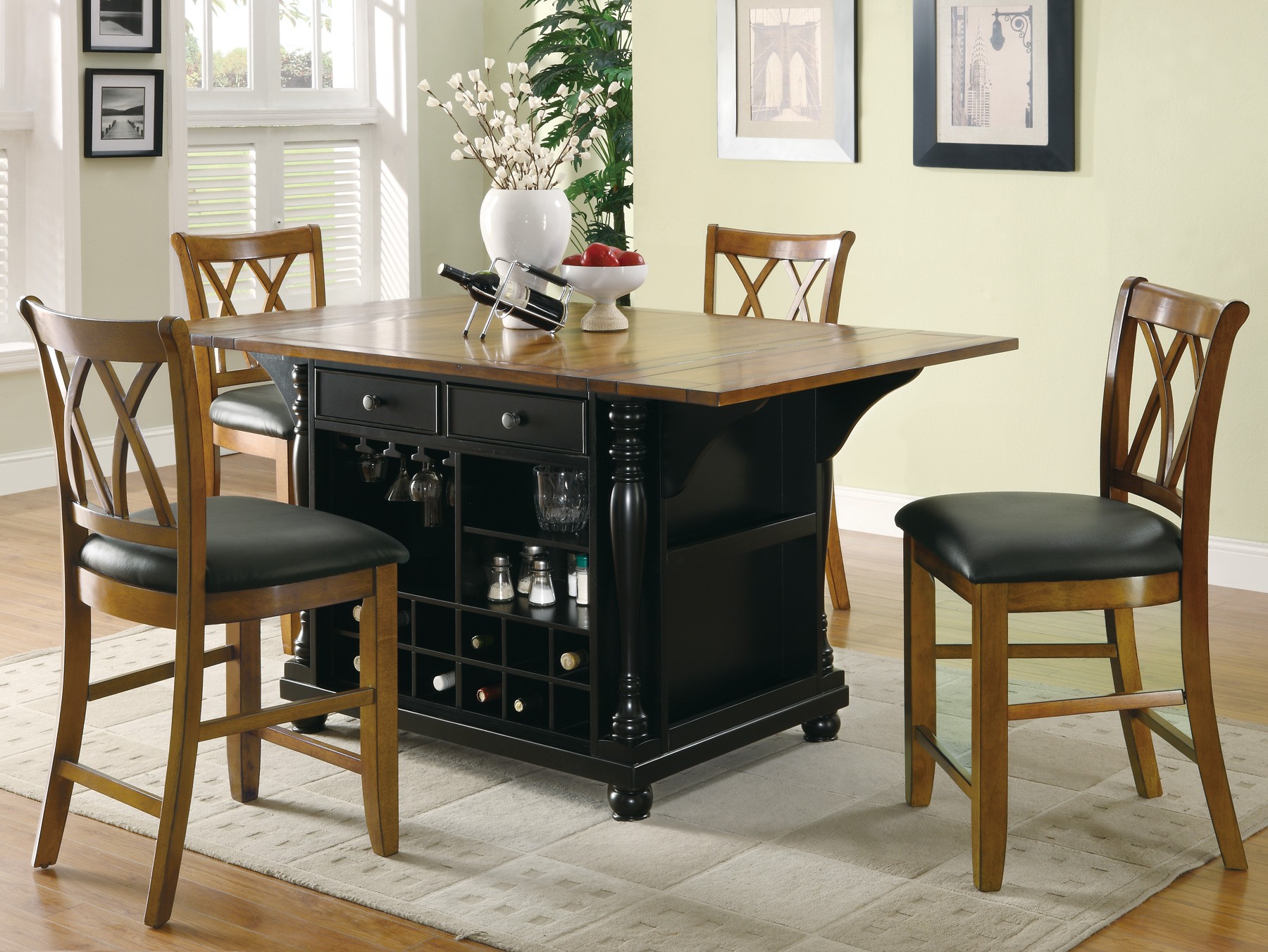 FurnitureETC Furniture & More Black Kitchen Island from Coaster 102270