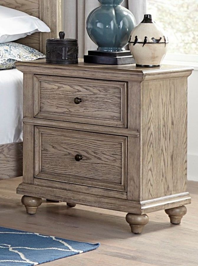 FurnitureETC Furniture & More Barbour Whitewash Nightstand from