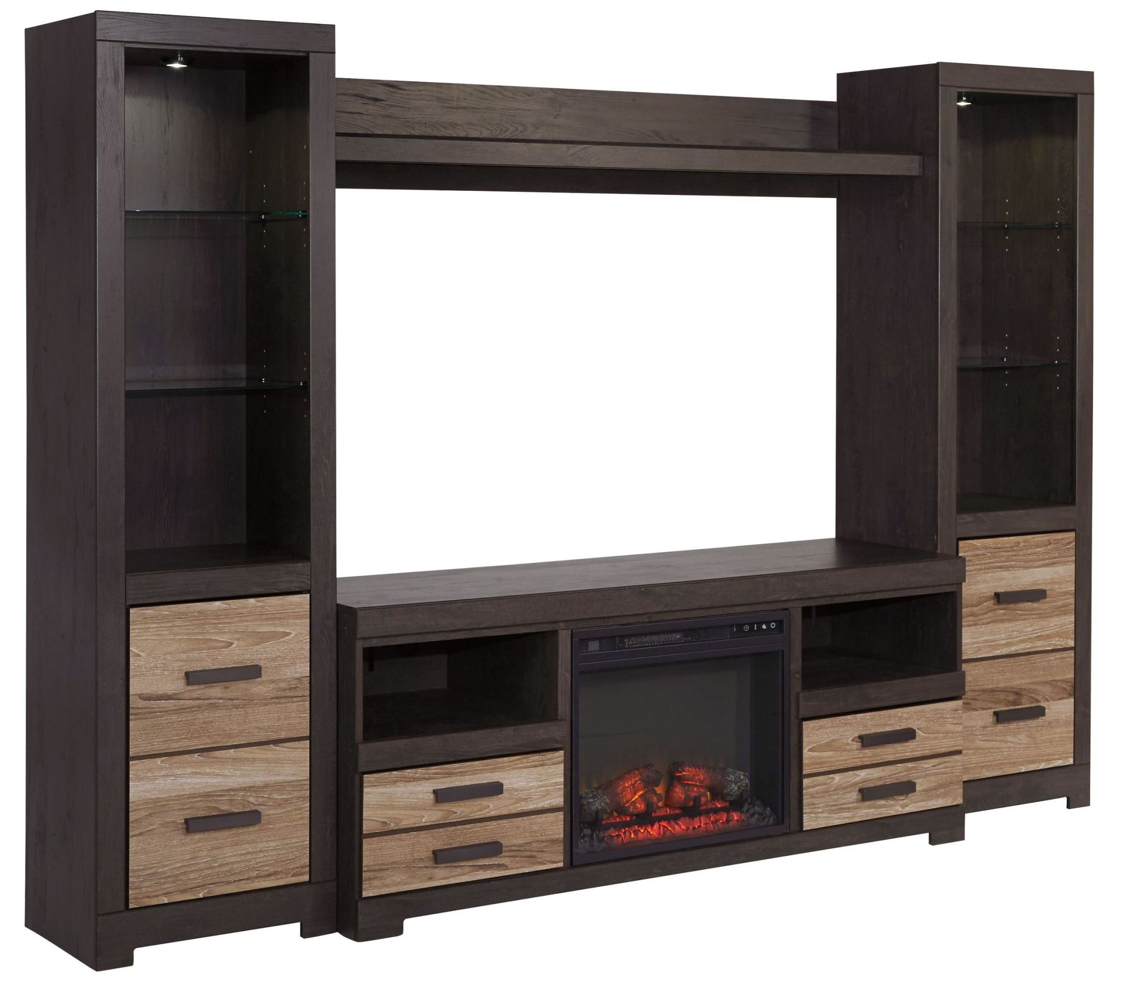 FurnitureETC Furniture & More Harlinton LG TV Stand With Glass/Stone