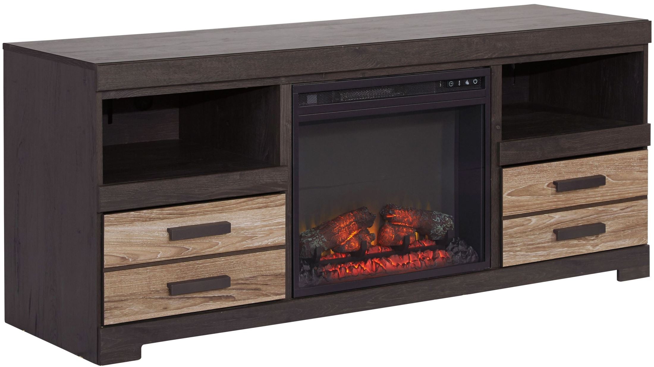 FurnitureETC Furniture & More Harlinton LG TV Stand With Glass/Stone