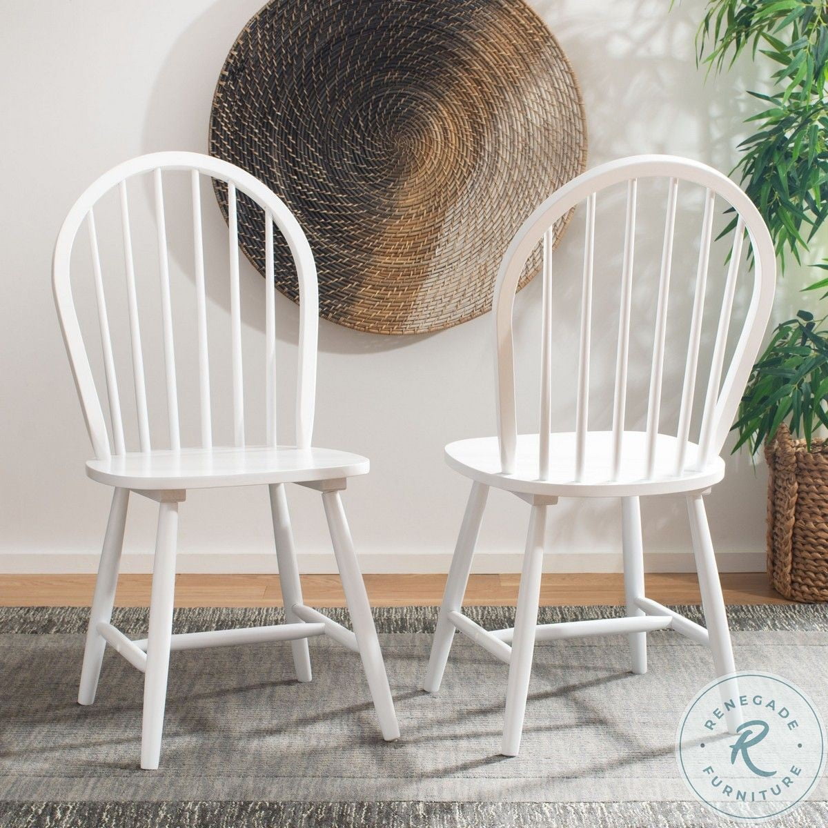 Camden White Spindle Back Dining Chair Set of 2 from Safavieh Coleman